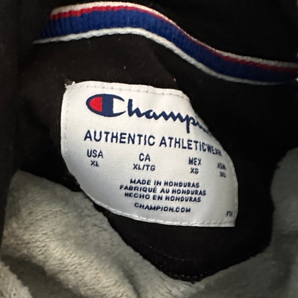 Champion Light Gray Men's Hoodie with Red Logo xl - Picture 2 of 2